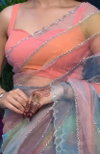 Sindur Organza Fabric With Beutiful Handwork Sarees Wholesale Suppliers In Mumbai